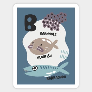 B Barracuda Blobfish Barnacle Sticker